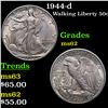 Image 1 : 1944-d Walking Liberty Half Dollar 50c Grades Select Unc