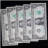 Image 2 : 5x Consecutive 1981 $1 Federal Reserve Notes (Philadelphia, PA), All CU Grades CU