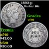 Image 1 : 1892-p Barber Dime 10c Grades vf++