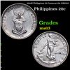 Image 1 : 1944D Philippines 20 Centavos 20c KM#182 Grades Select Unc