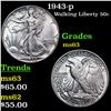 Image 1 : 1943-p Walking Liberty Half Dollar 50c Grades Select Unc