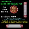 Image 1 : Shotgun Lincoln 1c roll, 1959-d 50 pcs Bank Wrapper.