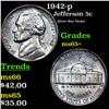 Image 1 : 1942-p Jefferson Nickel 5c Grades GEM+ Unc