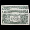 Image 3 : 3x Consecutive 1977A $1 Federal Reserve Notes (New York, NY), All CU Grades CU