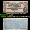 Image 1 : 1864 $10 Confederate Note, T68 Grades Select AU