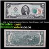 Image 1 : 1976 $2 Federal Reserve Note 1st Day of Issue, with Stamp Grades Gem CU