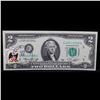 Image 2 : 1976 $2 Federal Reserve Note 1st Day of Issue, with Stamp Grades Gem CU