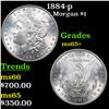 Image 1 : 1884-p Morgan Dollar $1 Grades GEM+ Unc