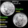 Image 1 : 1922-p Peace Dollar $1 Grades Choice Unc
