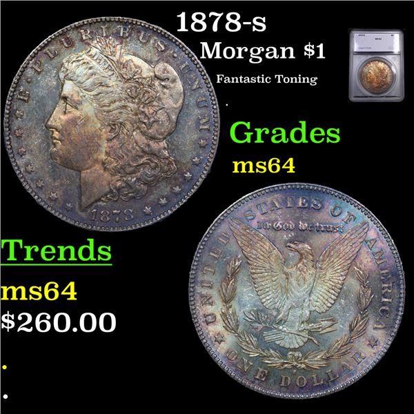 1878-s Morgan Dollar $1 Graded ms64 BY SEGS