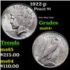 Image 1 : 1922-p Peace Dollar $1 Grades Choice+ Unc