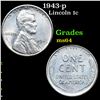 Image 1 : 1943-p Lincoln Cent 1c Grades Choice Unc
