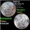 Image 1 : 1887-p Morgan Dollar $1 Grades Choice+ Unc
