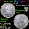 Image 1 : ***Auction Highlight*** 1809 Capped Bust Half Dollar 50c Graded Select Unc BY USCG (fc)