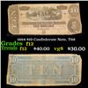 Image 1 : 1864 $10 Confederate Note, T68 Grades f, fine