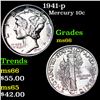 Image 1 : 1941-p Mercury Dime 10c Grades GEM+ Unc