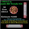 Image 1 : Shotgun Lincoln 1c roll, 1964-d 50 pcs Bank Wrapper.