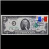 Image 2 : 1976 $2 Federal Reserve Note 1st Day of Issue, with Stamp Grades Gem CU