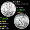 Image 1 : 1944-p Walking Liberty Half Dollar 50c Grades Choice+ Unc