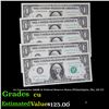 Image 1 : 5x Consecutive 1969B $1 Federal Reserve Notes (Philadelphia, PA), All CU Grades CU