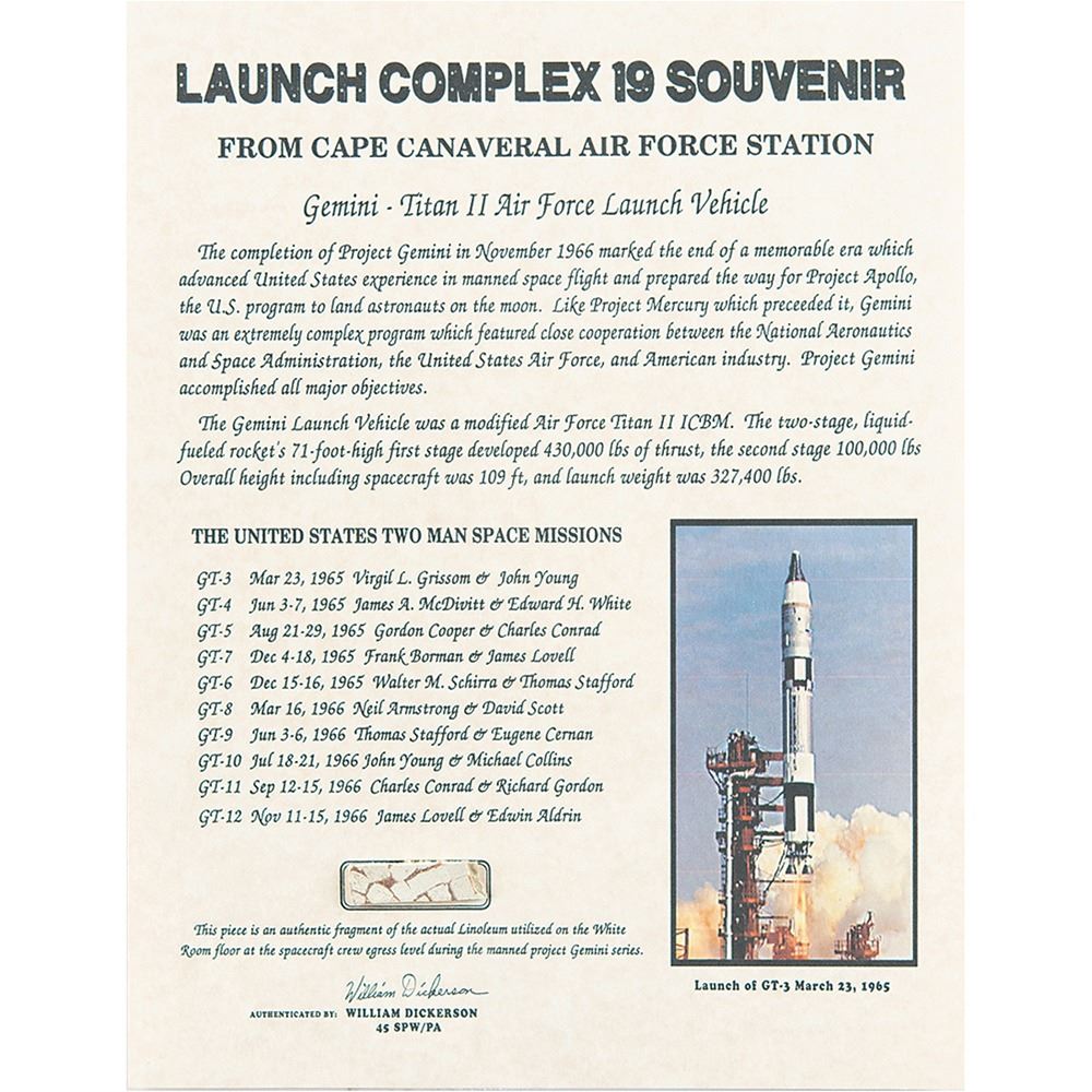 Gemini Program Launch Complex 19 Linoleum Fragment Gemini program launch complex 19 linoleum fragment