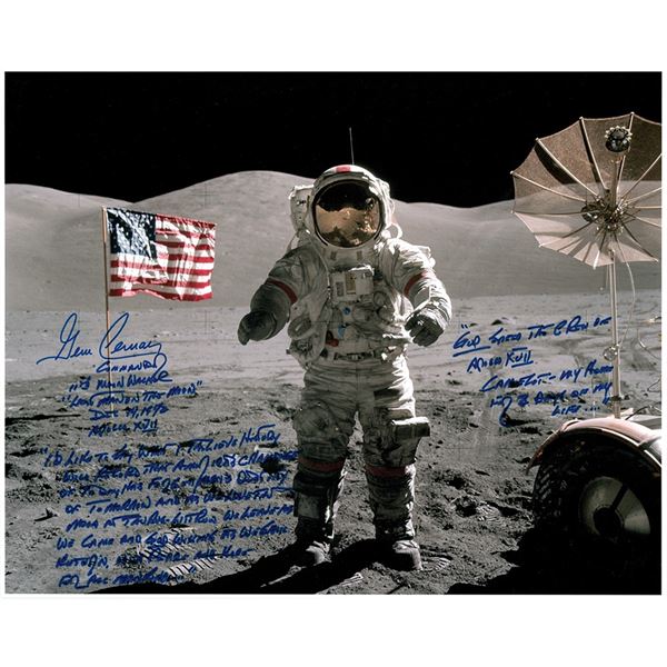 Gene Cernan Oversized Signed Photograph