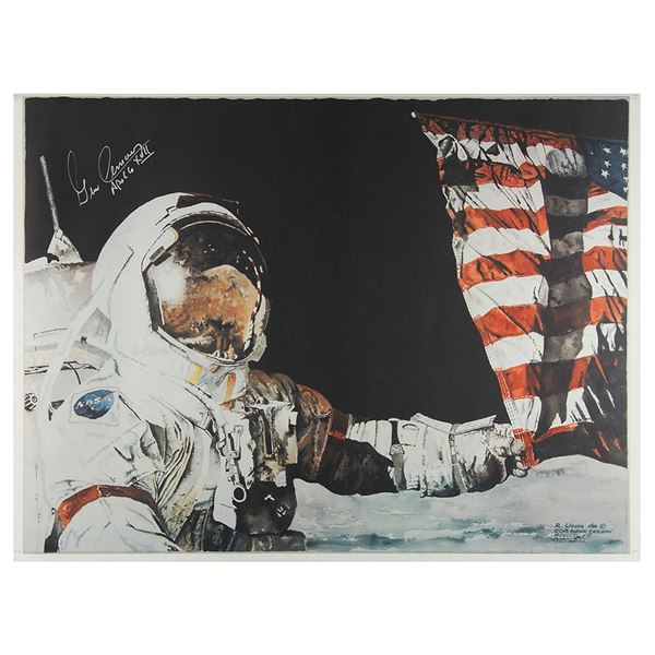 Gene Cernan Signed Print by Ron Woods