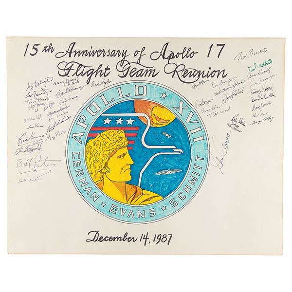 Apollo 17 'Flight Team Reunion' Multisigned Poster