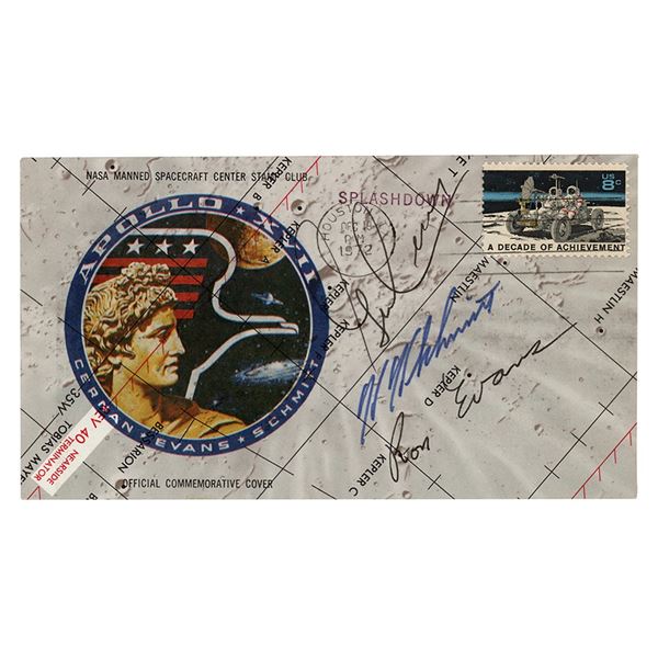 Apollo 17 Signed 'Lunar Map' Cover