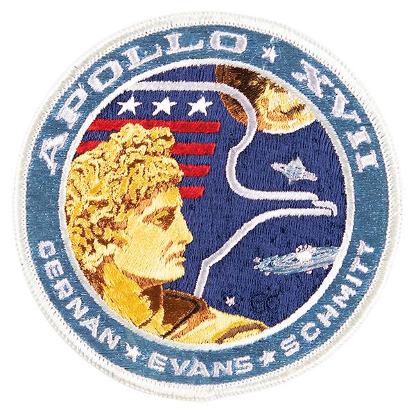 Gene Cernan's Apollo 17 'EC' Initialed Crew Patch