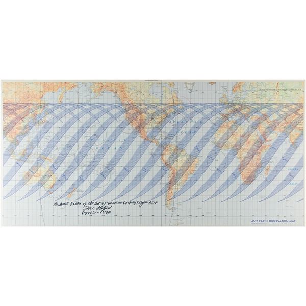 Tom Stafford Signed ASTP Earth Observation Map