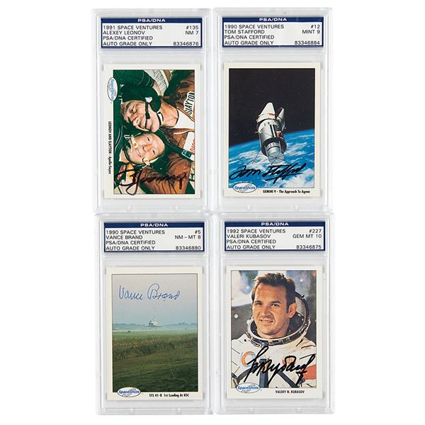 Apollo-Soyuz (4) Signed Space Shots Trading Cards