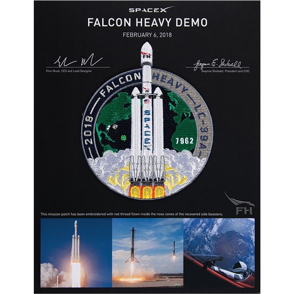 SpaceX Falcon Heavy Flown Thread Patch Certificate