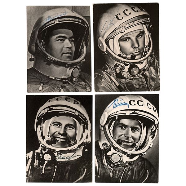 First Four Cosmonauts (4) Signed Photographs