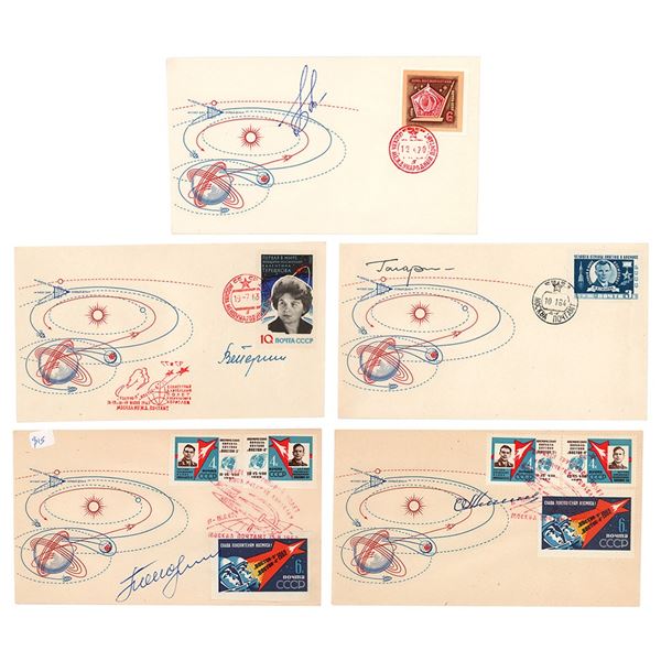 Cosmonauts (5) Signed KNIGA Covers