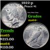 Image 1 : 1922-p Peace Dollar $1 Grades Choice+ Unc