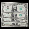 Image 2 : 4x Consecutive 1963 $1 Federal Reserve Notes (Philadelphia, PA), All CU Grades CU