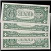Image 3 : 4x Consecutive 1963 $1 Federal Reserve Notes (Philadelphia, PA), All CU Grades CU