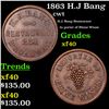 Image 1 : 1863 H.J Bang Civil War Token 1c Grades xf