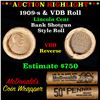 Image 1 : ***Auction Highlight*** Lincoln Wheat cent 1c orig Brandt McDonalds roll, 1909-s end, VDB other end 