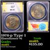 Image 1 : ANACS 1976-p Type 1 Eisenhower Dollar $1 Graded ms65 By ANACS