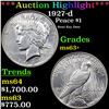 Image 1 : ***Auction Highlight*** 1927-d Peace Dollar $1 Grades Select+ Unc By USCG (fc)