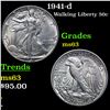 Image 1 : 1941-d Walking Liberty Half Dollar 50c Grades Select Unc