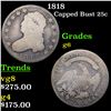 Image 1 : 1818 Capped Bust Quarter 25c Graded g6 By SEGS