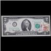 Image 2 : 1976 $2 Federal Reserve Note 1st Day of Issue, with Stamp Grades Select CU