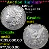 Image 1 : ***Auction Highlight*** 1892-s Morgan Dollar $1 Graded Select Unc BY USCG (fc)