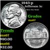 Image 1 : 1943-p Jefferson Nickel 5c Grades GEM++ Unc