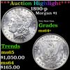 Image 1 : ***Auction Highlight*** 1890-p Morgan Dollar $1 Graded ms64+ BY SEGS (fc)