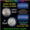 Image 1 : ***Auction Highlight*** AU/BU Slider Chemical Bank Shotgun Peace $1 Roll 1924 & P Ends Virtually UNC