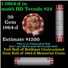 Image 1 : Shotgun Lincoln 1c roll, 1964-d 50 pcs Bank Wrapper.